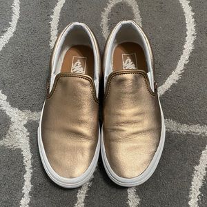 Rose Gold Vans Slip On Sneakers - Size 8.5